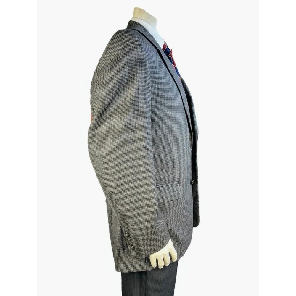 Lauren Ralph Lauren Mens 44R Blazer Wool Jacket Houndstooth Sport Coat